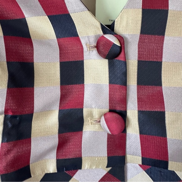 Tuckernuck Bordeaux Check Jacquard Zoey Top - Picture 4 of 9